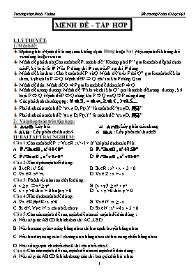 Đề cương Toán 10 học kỳ I